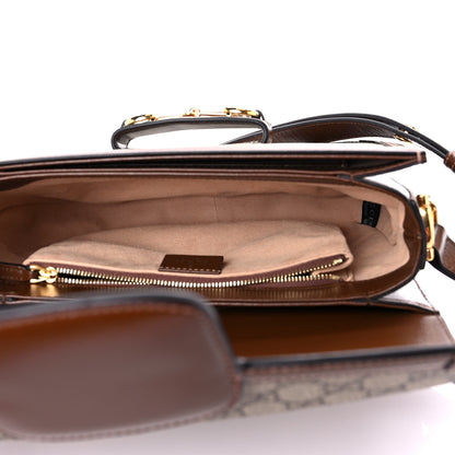 Gucci GG Supreme Monogram Horsebit 1955 Shoulder Bag Beige Brown Sugar 5 of 14