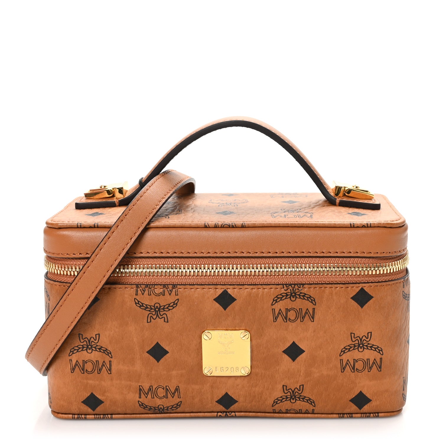 MCM Visetos Vanity Case Cognac 1 of 9