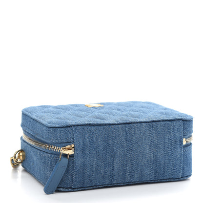 Chanel Denim Quilted CC Pearl Crush Camera Case Blue 4 of 9