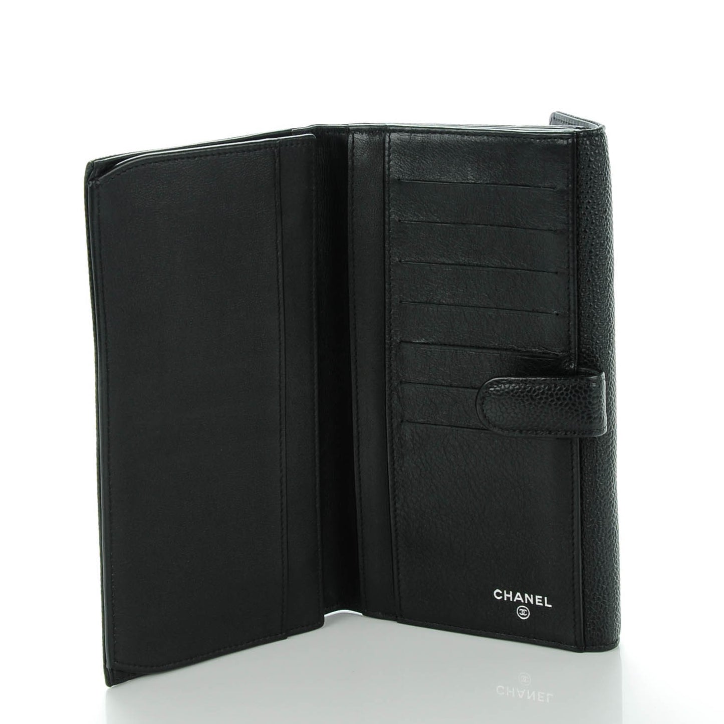 Caviar CC Long Flap Wallet Black