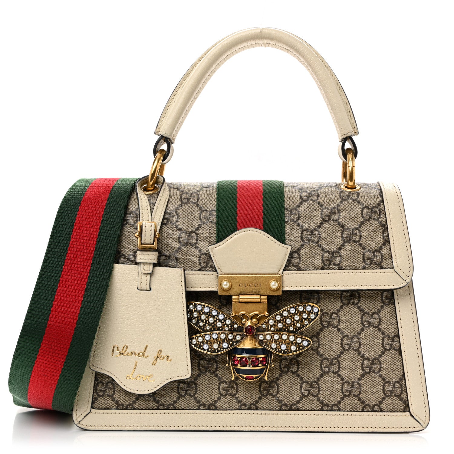 Gucci GG Supreme Monogram Small Queen Margaret Top Handle Bag White 1 of 11