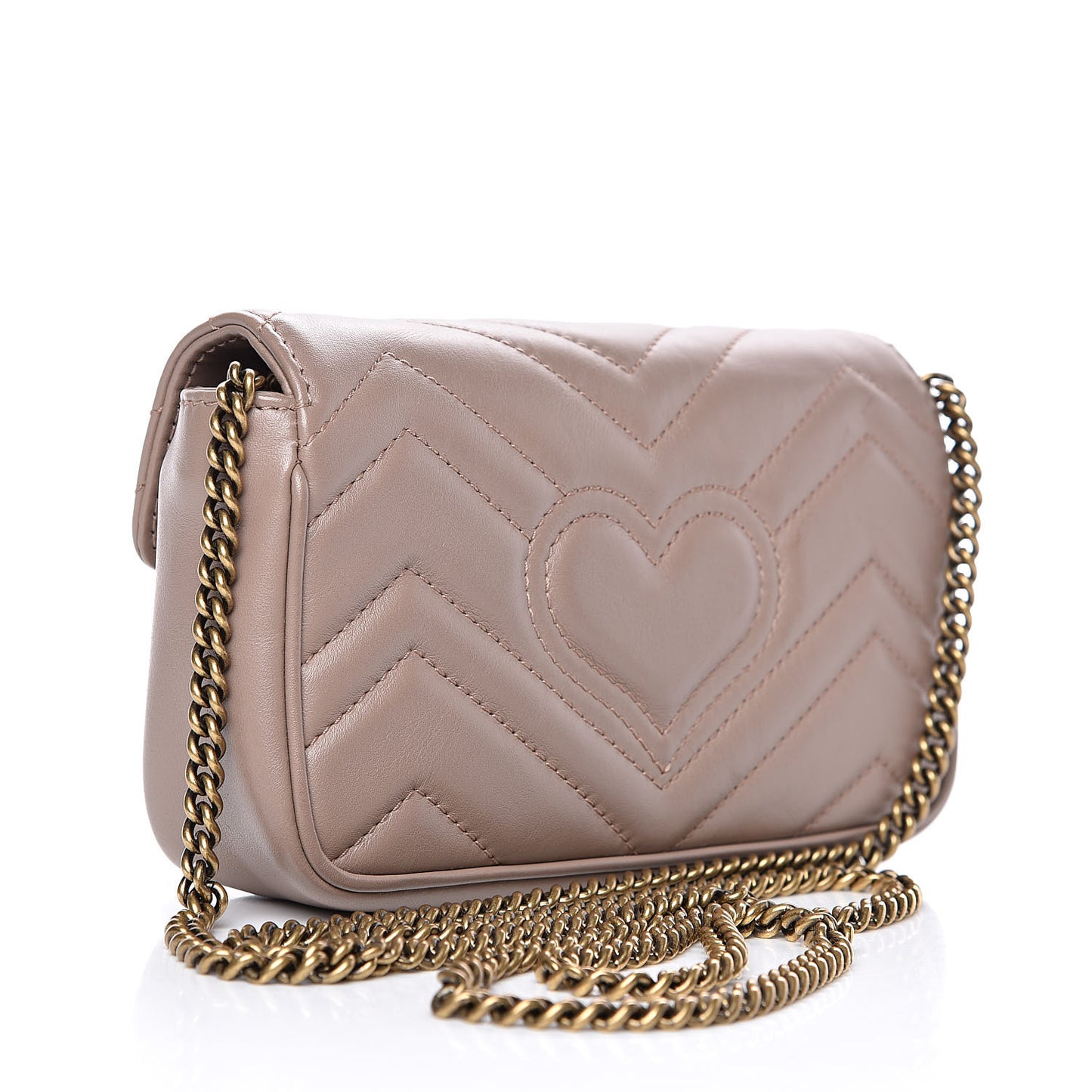 Calfskin Matelasse Super Mini GG Marmont Shoulder Bag Porcelain Rose