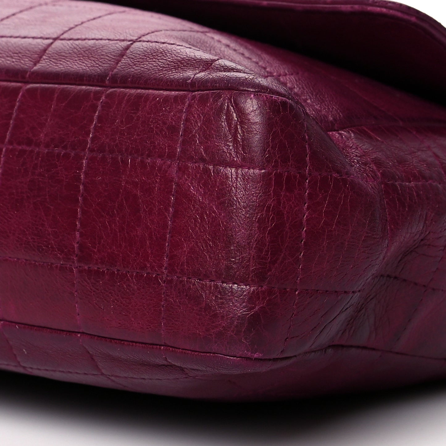 Lambskin Chocolate Bar Mademoiselle Flap Purple