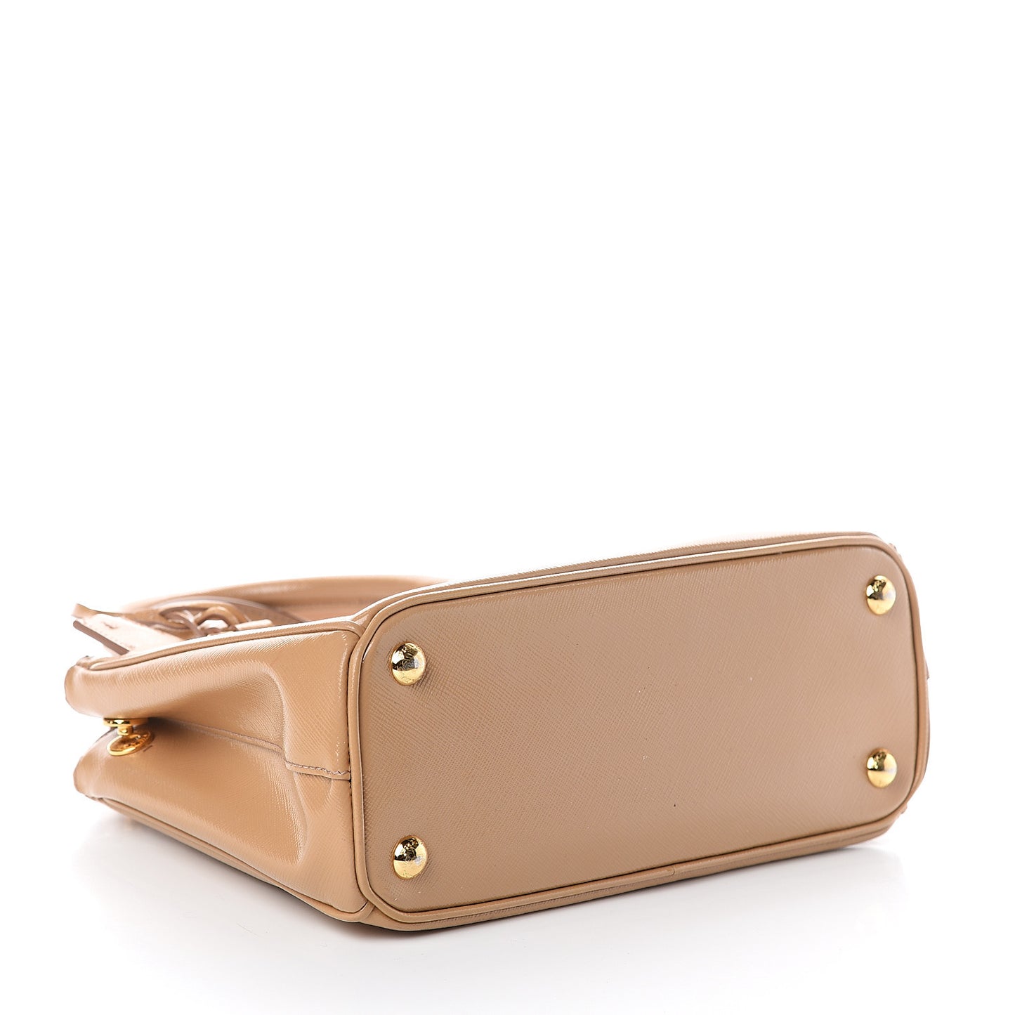 Saffiano Vernice Mini Galleria Double Zip Tote Noisette