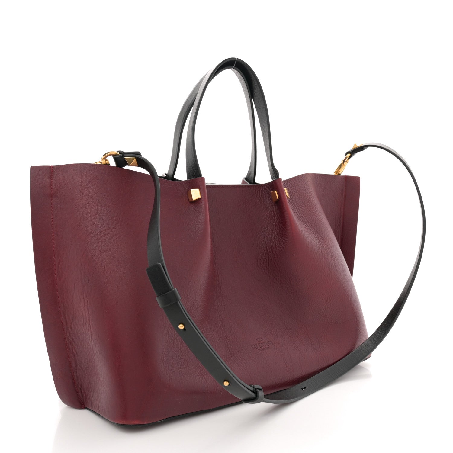 Valentino Garavani Grainy Calfskin Medium VLogo Escape Shopper Rubin 4 of 18
