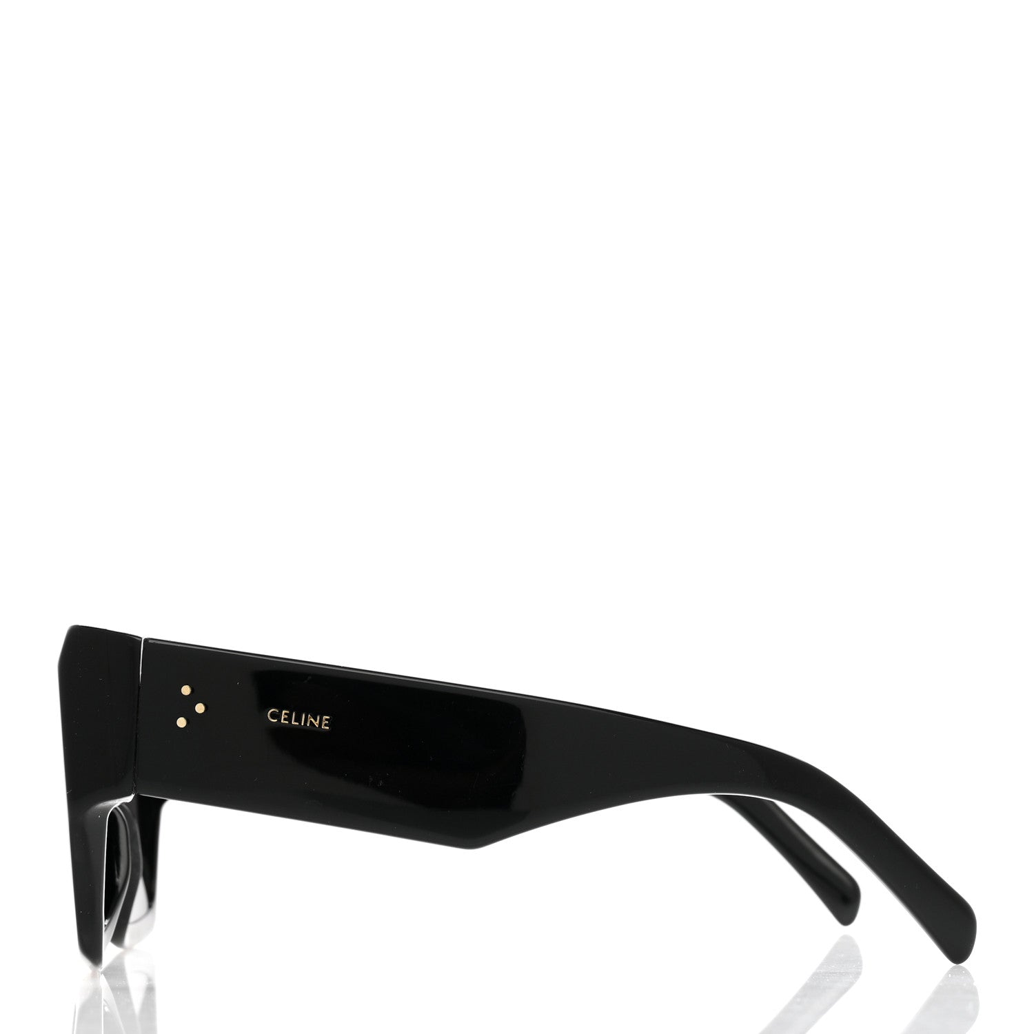 Celine Acetate Chunky Rectangle Sunglasses CL 40092I Black 3 of 11