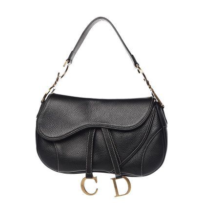 Christian Dior Calfskin Double Saddle Bag Black 1 of 7