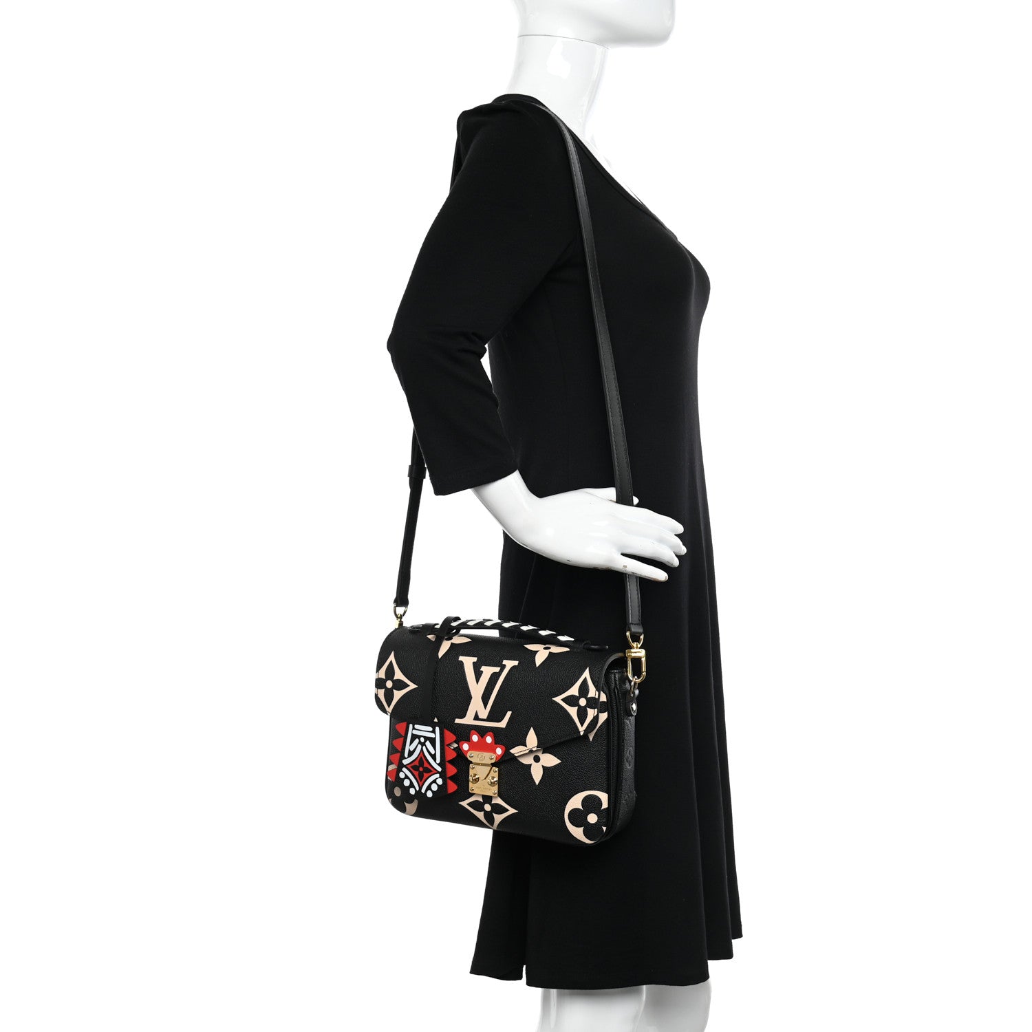 Louis Vuitton Empreinte Monogram Giant Crafty Pochette Metis Black Creme 2 of 11