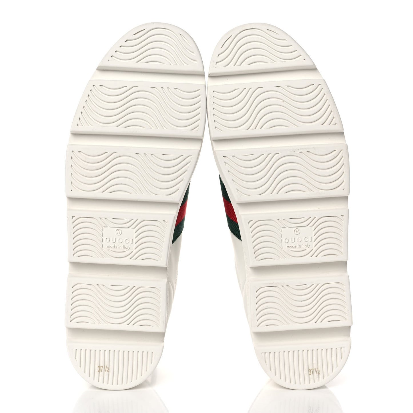 Calfskin Web Bee Embroidered Womens Ace Platform Sneakers 37.5 White