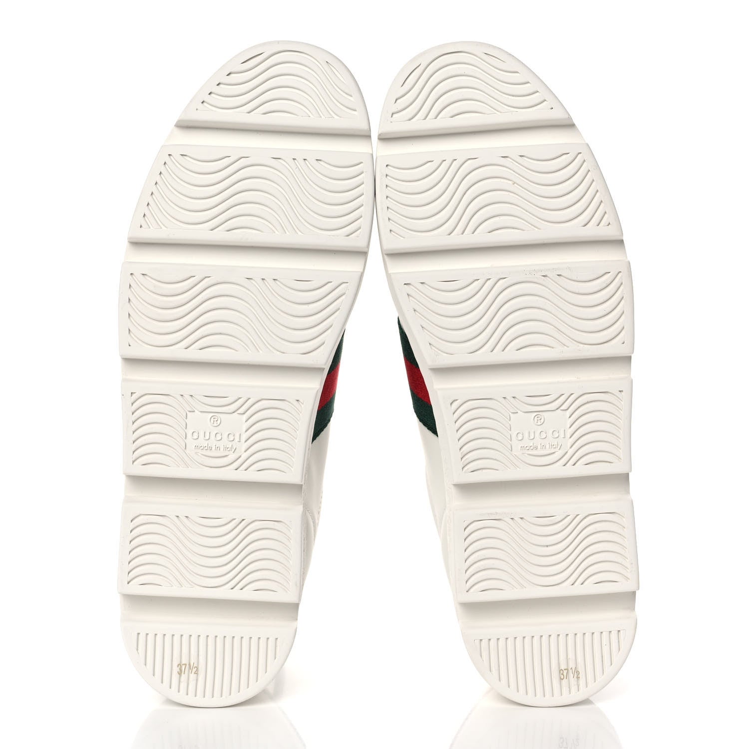 Gucci Calfskin Web Bee Embroidered Womens Ace Platform Sneakers 37.5 White 5 of 9
