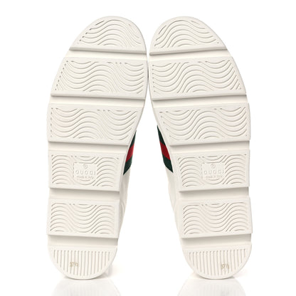 Gucci Calfskin Web Bee Embroidered Womens Ace Platform Sneakers 37.5 White 5 of 9