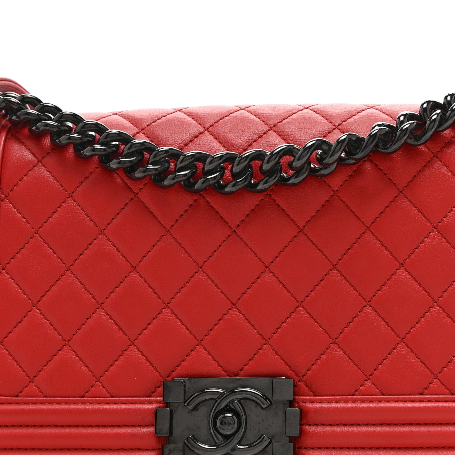 Chanel Calfskin Quilted Medium Boy Flap Red 8 of 10