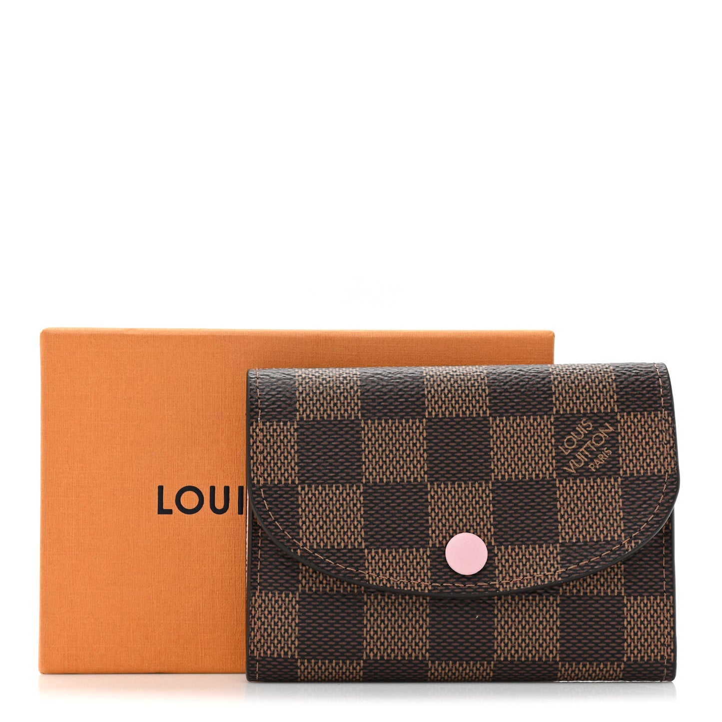 Damier Ebene Rosalie Coin Purse Rose Ballerine