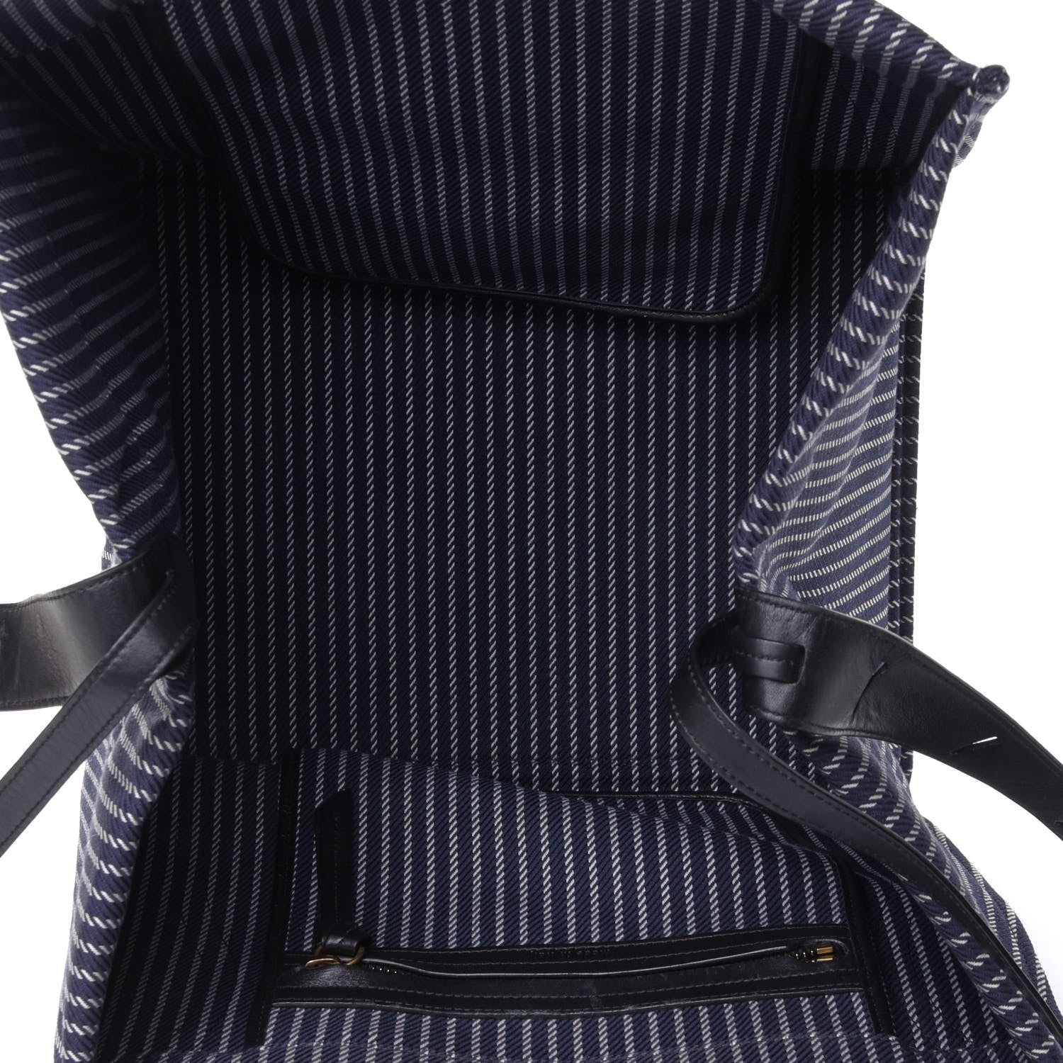 Celine Cotton Canvas Striped Medium Phantom Luggage Navy White 4 of 4