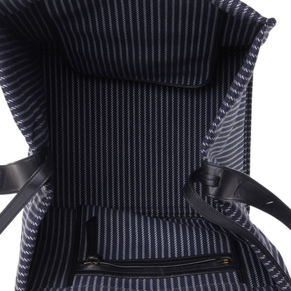 Celine Cotton Canvas Striped Medium Phantom Luggage Navy White 4 of 4