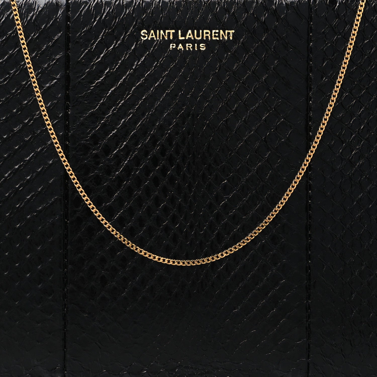 Saint Laurent Snakeskin Pouch With Chain Black 7 of 8