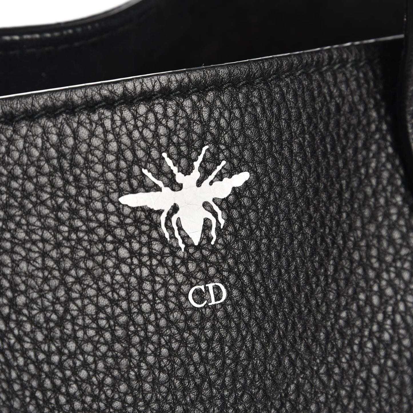 Grained Calfskin D-Bee Shopper Black