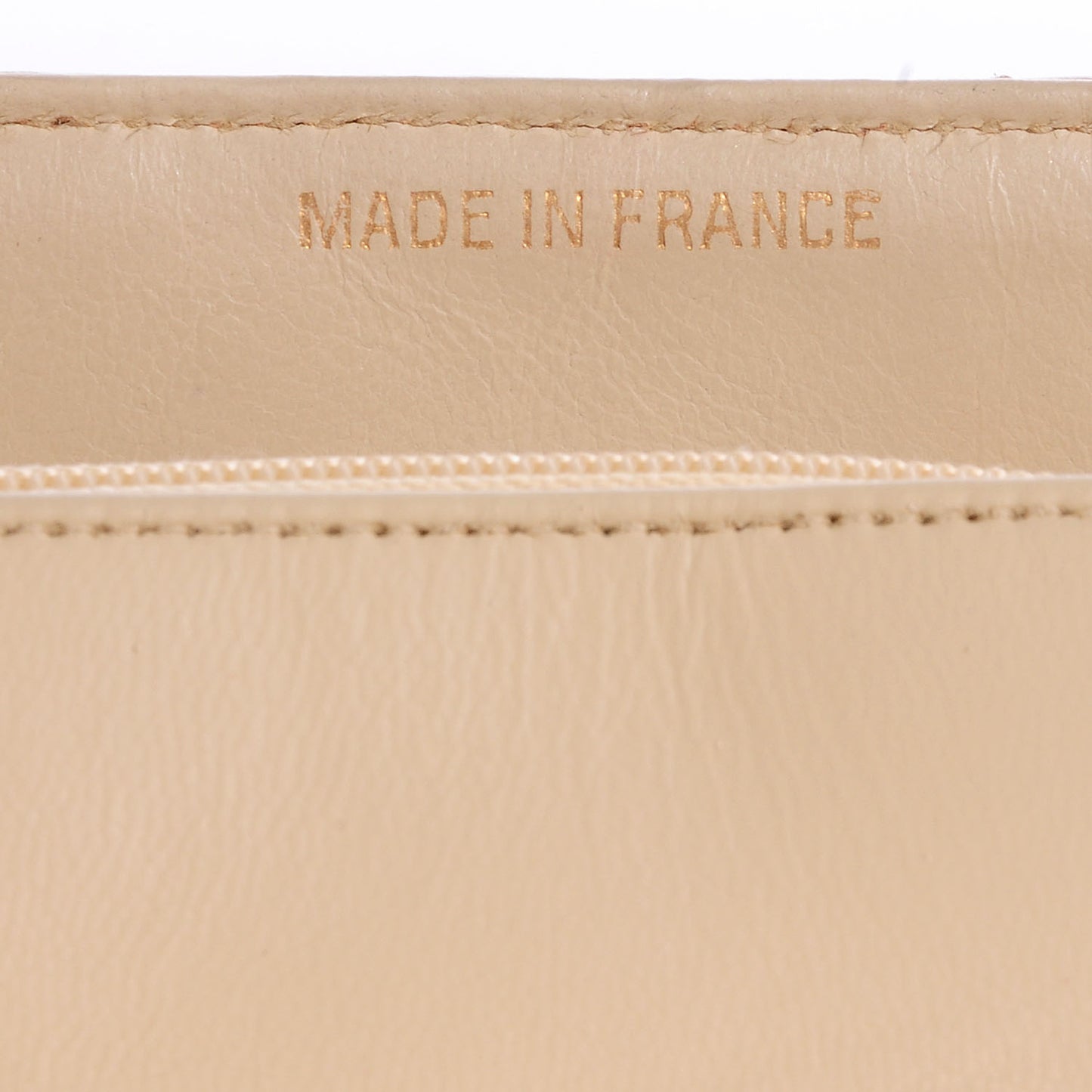 Lambskin Chevron Small Single Flap Beige