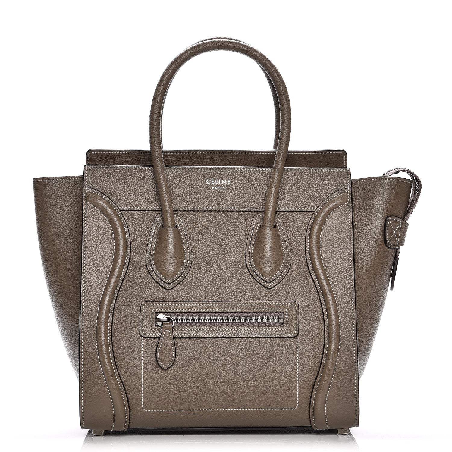 Celine Drummed Calfskin Micro Luggage Souris 1 of 7