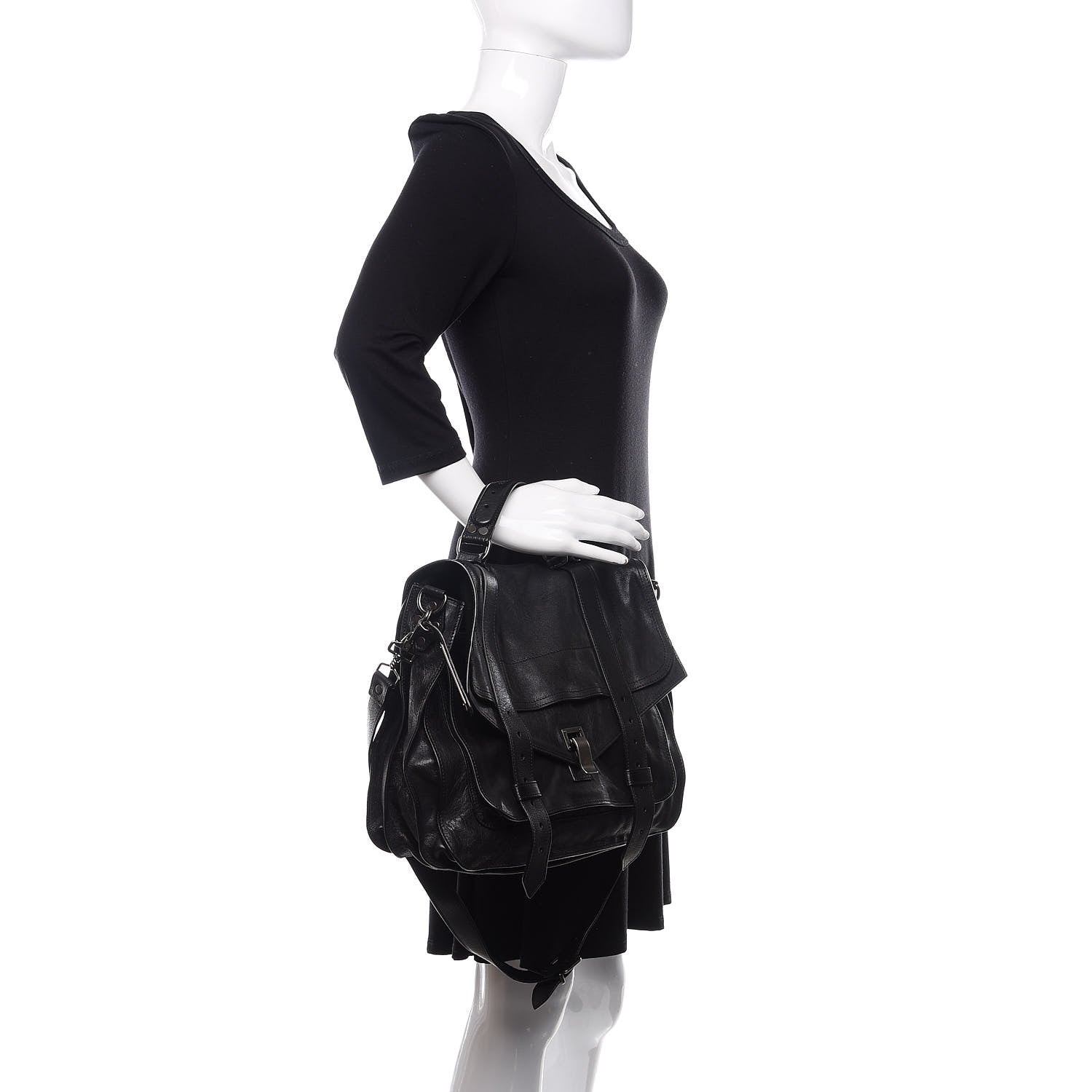 Proenza Schouler Lambskin PS1 Large Satchel Black 2 of 12
