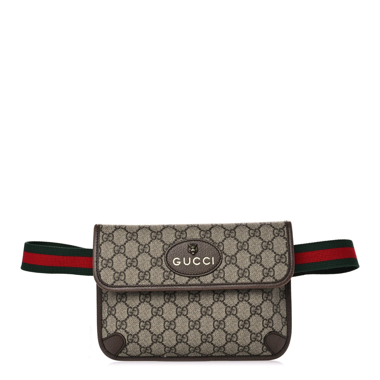 GG Supreme Monogram Neo Vintage Web Belt Bag Brown