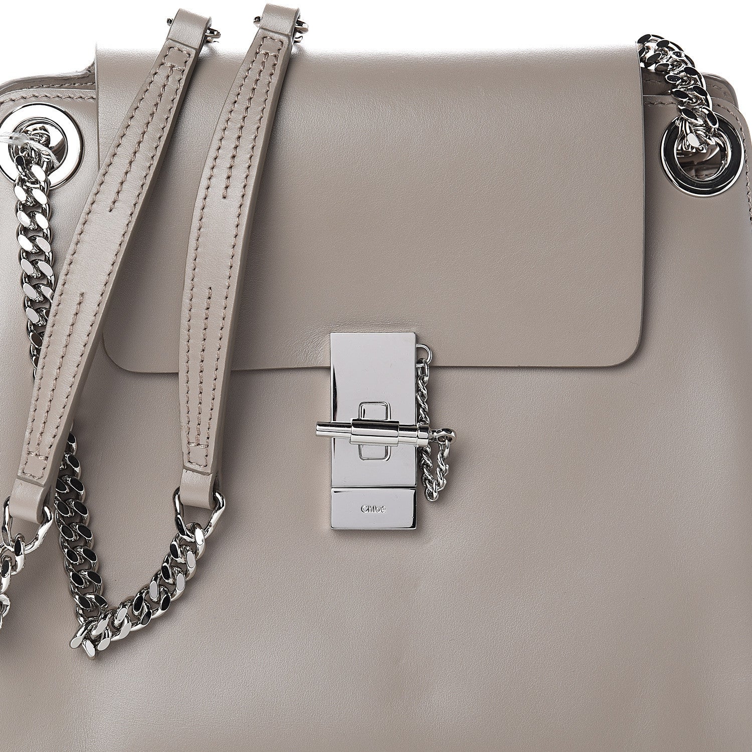 Chloe Shiny Calfskin Medium Annie Shoulder Bag Motty Grey 6 of 8