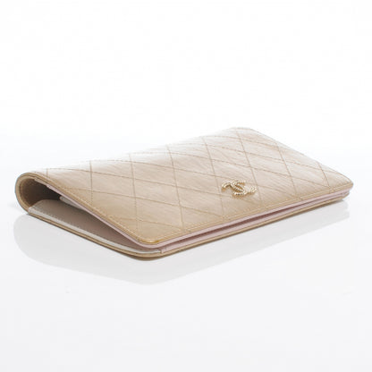 Chanel Leather Quilted Yen Wallet Gold 6 of 7
