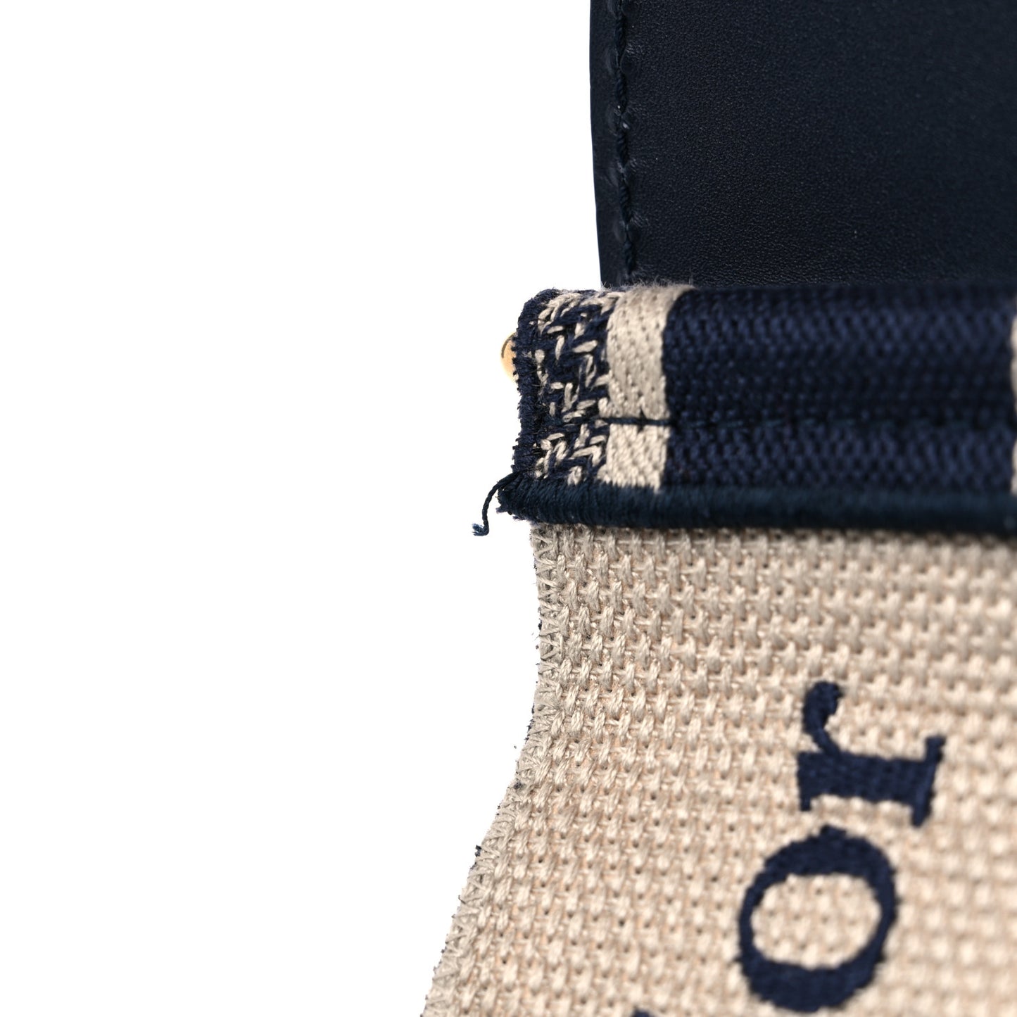 Canvas Embroidered Shoulder Strap Blue