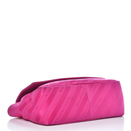 Balenciaga Nylon Jacquard Diagonal Logo S BB Round Shoulder Bag Rose Magenta 4 of 15