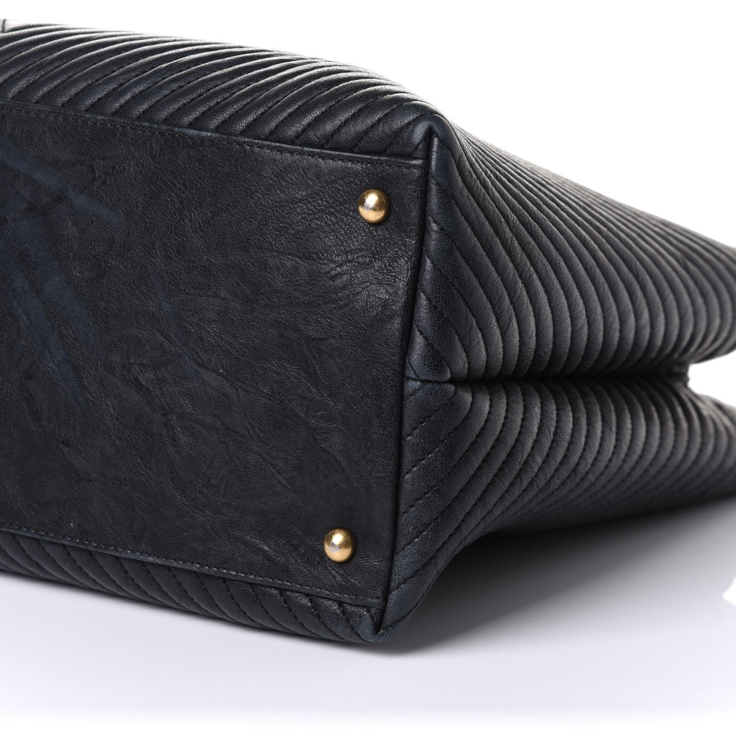 Chanel Wrinkled Lambskin Chevron Quilted Large Surpique Tote Black 9 of 9