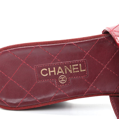 Chanel Patent Quilted Turn Lock CC Platform Mule 39.5 Rouge 7 of 9