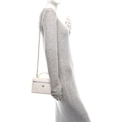 Chanel Caviar Quilted Top Handle Slim Vanity With Chain White 2 of 10