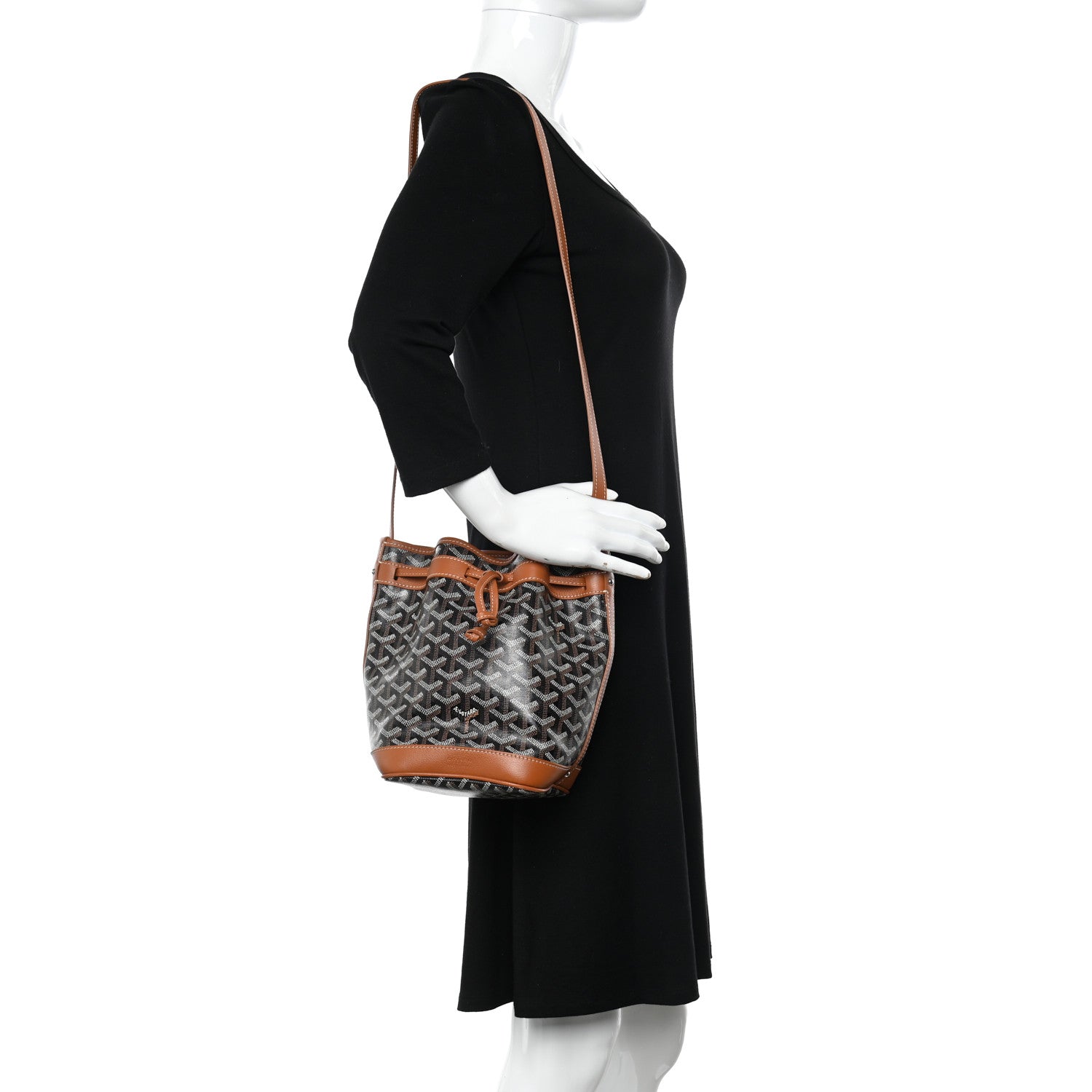 Goyard Goyardine Petit Flot Bucket Bag PM Black Gold 2 of 10