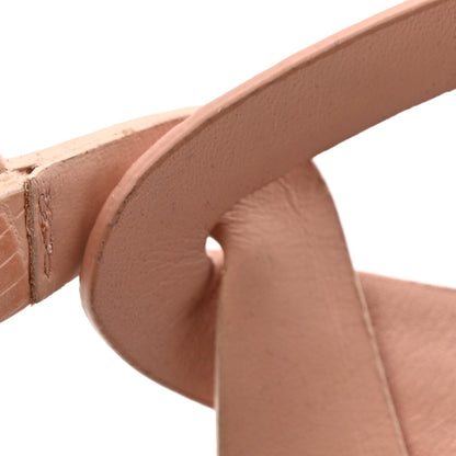 Saint Laurent Calfskin Crocodile Embossed Tribute 105 Platform Sandals 36.5 Pale Pink 14 of 15