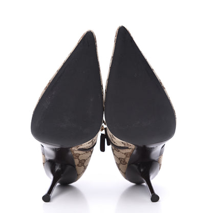 Gucci Monogram Textured Calfskin D Ring Ankle Booties 8.5 Beige Ebony Cocoa 5 of 9