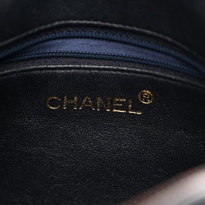 Chanel Lambskin Chevron Quilted Tassel Camera Case Navy 6 of 12