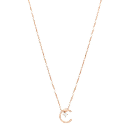 Chanel 18K Beige Gold Diamond Coco Crush C Necklace 1 of 4