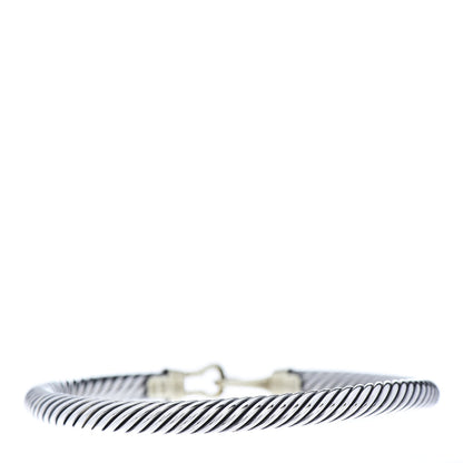David Yurman Sterling Silver 14K Yellow Gold 5mm Cable Classic Buckle Bracelet 3 of 5