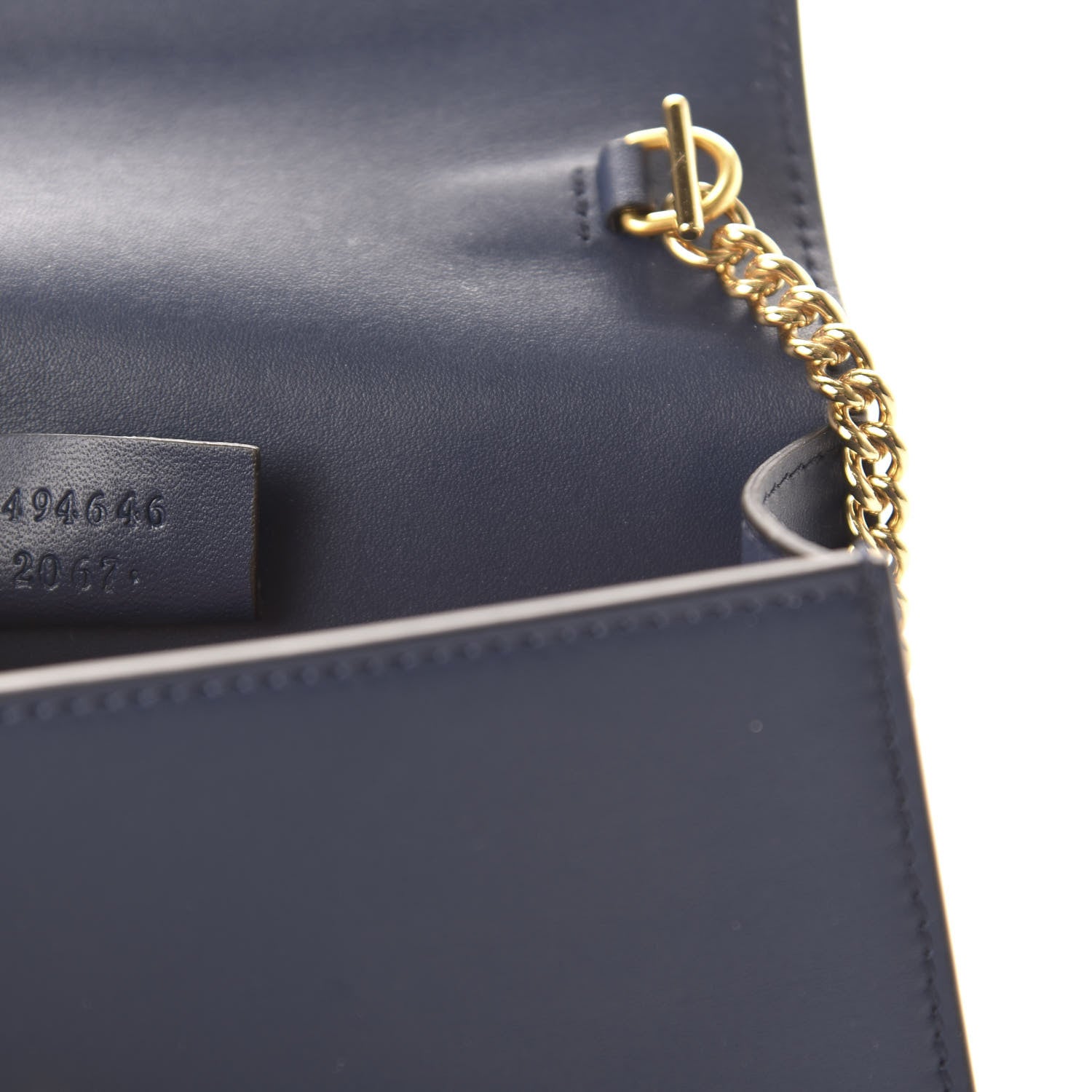 Gucci Calfskin Super Mini Sylvie Chain Shoulder Bag Blue 9 of 11