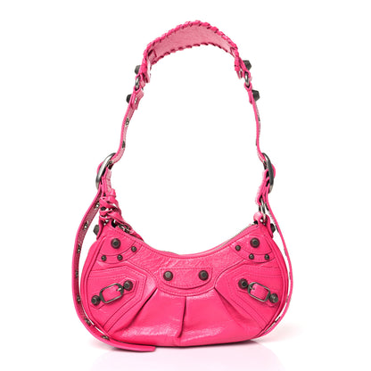 Balenciaga Agneau Arena Le Cagole Shoulder Bag XS Fluo Pink 3 of 11