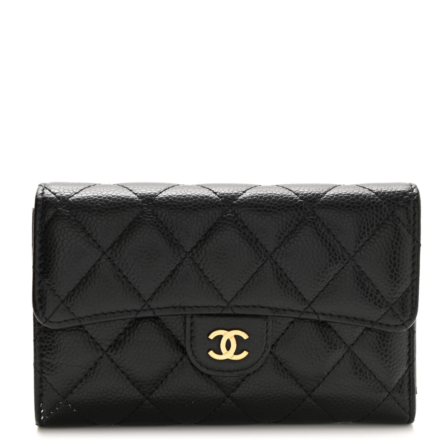 Chanel Caviar Quilted Medium Flap Wallet Black 1 of 9