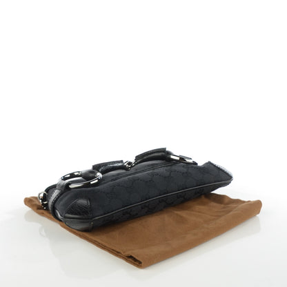 Gucci Monogram Horsebit Chain Clutch Black 4 of 7