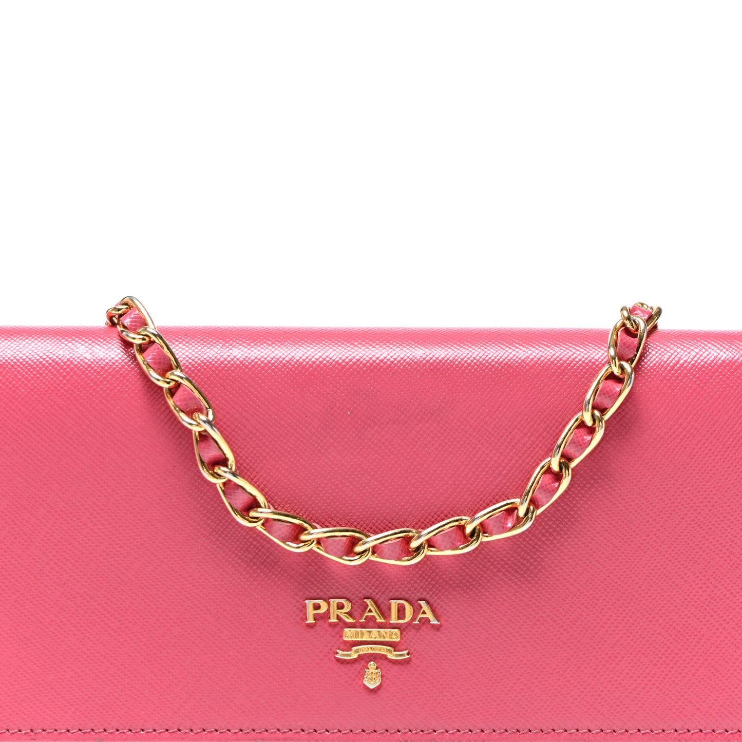 Saffiano Metal Oro Chain Wallet Peonia