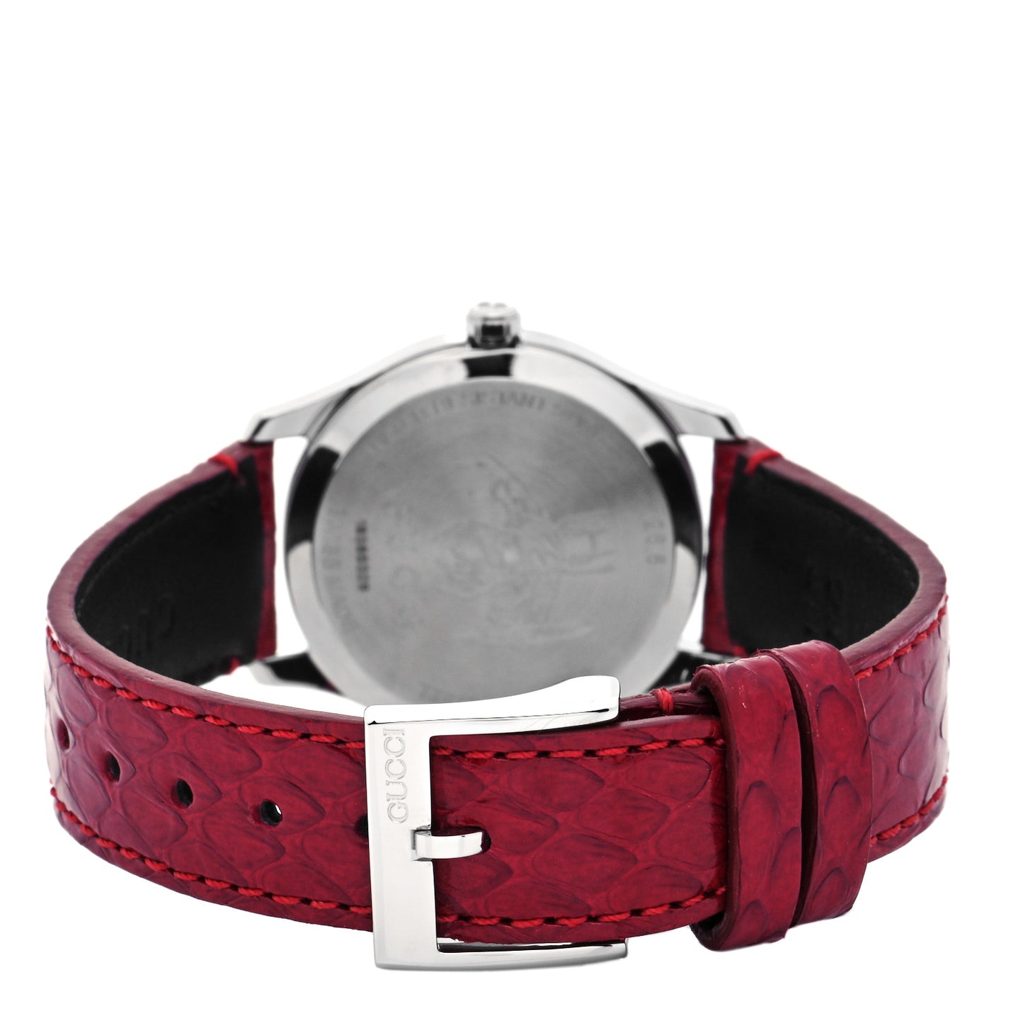Stainless Steel Lizard Red Mother of Pearl 29mm G-Timeless Charm Quartz Watch
