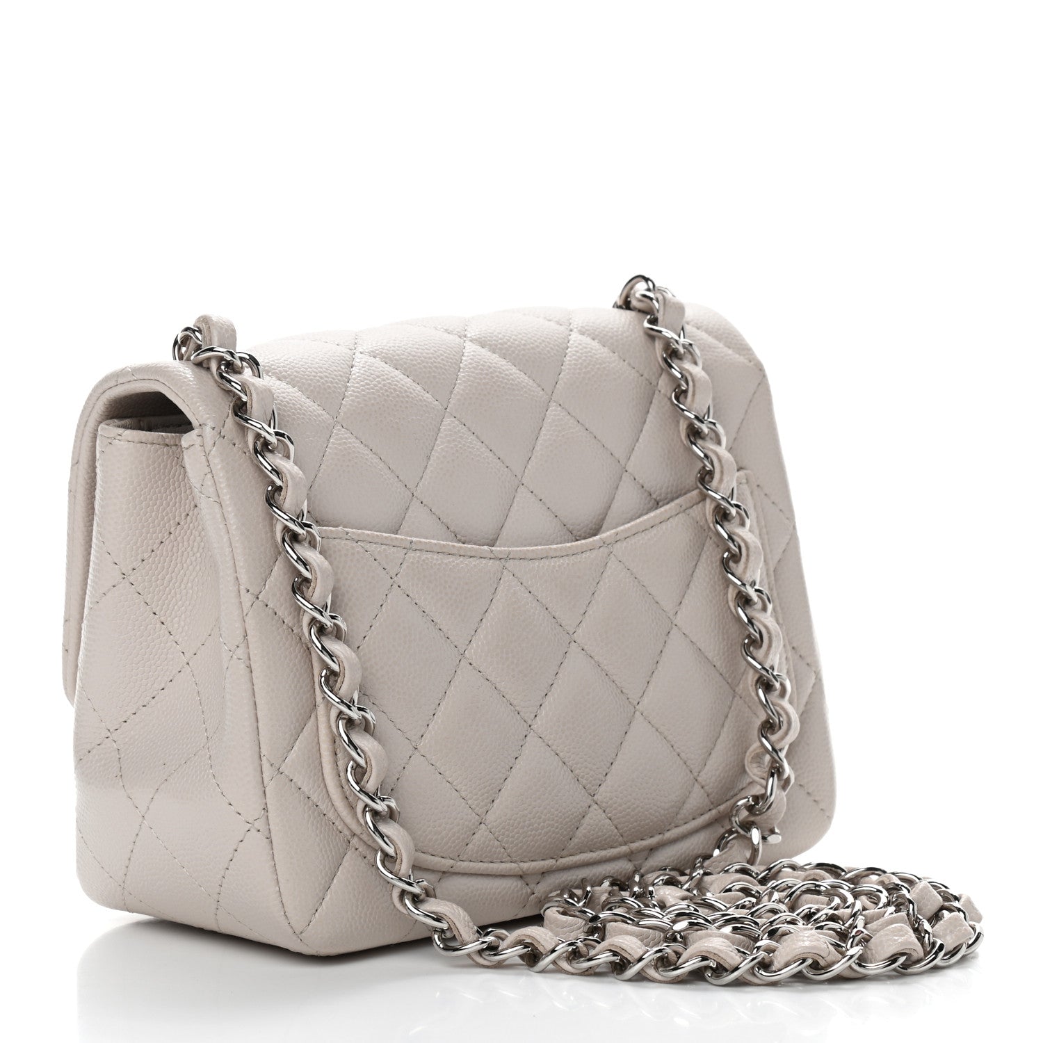 Chanel Caviar Quilted Mini Square Flap White 3 of 9
