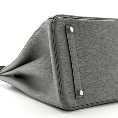 Hermes Togo Verso Birkin 35 Gris Mouette Bleu Agate 9 of 11