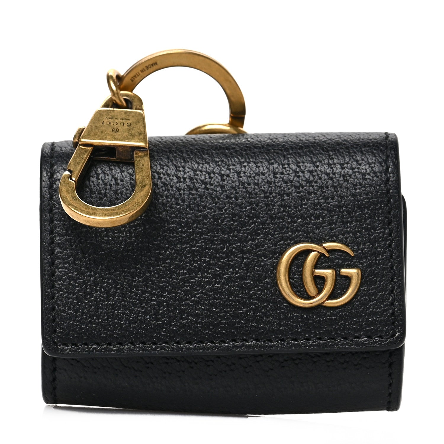 Gucci Calfskin Boar Effect GG Marmont AirPods Pro Case Black 1 of 6