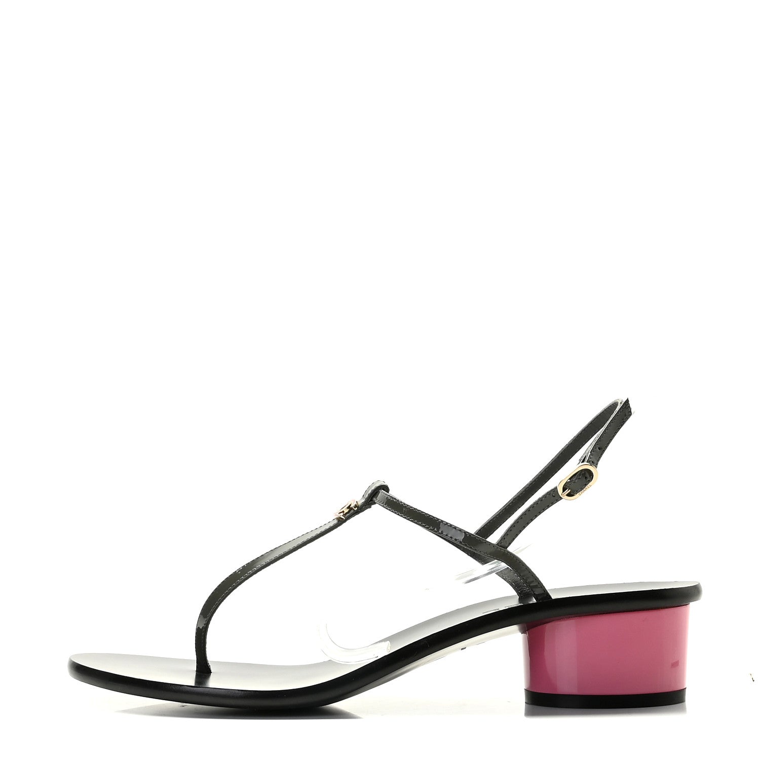 Chanel Patent CC Thong Sandals 40 Grey Pink 1 of 10