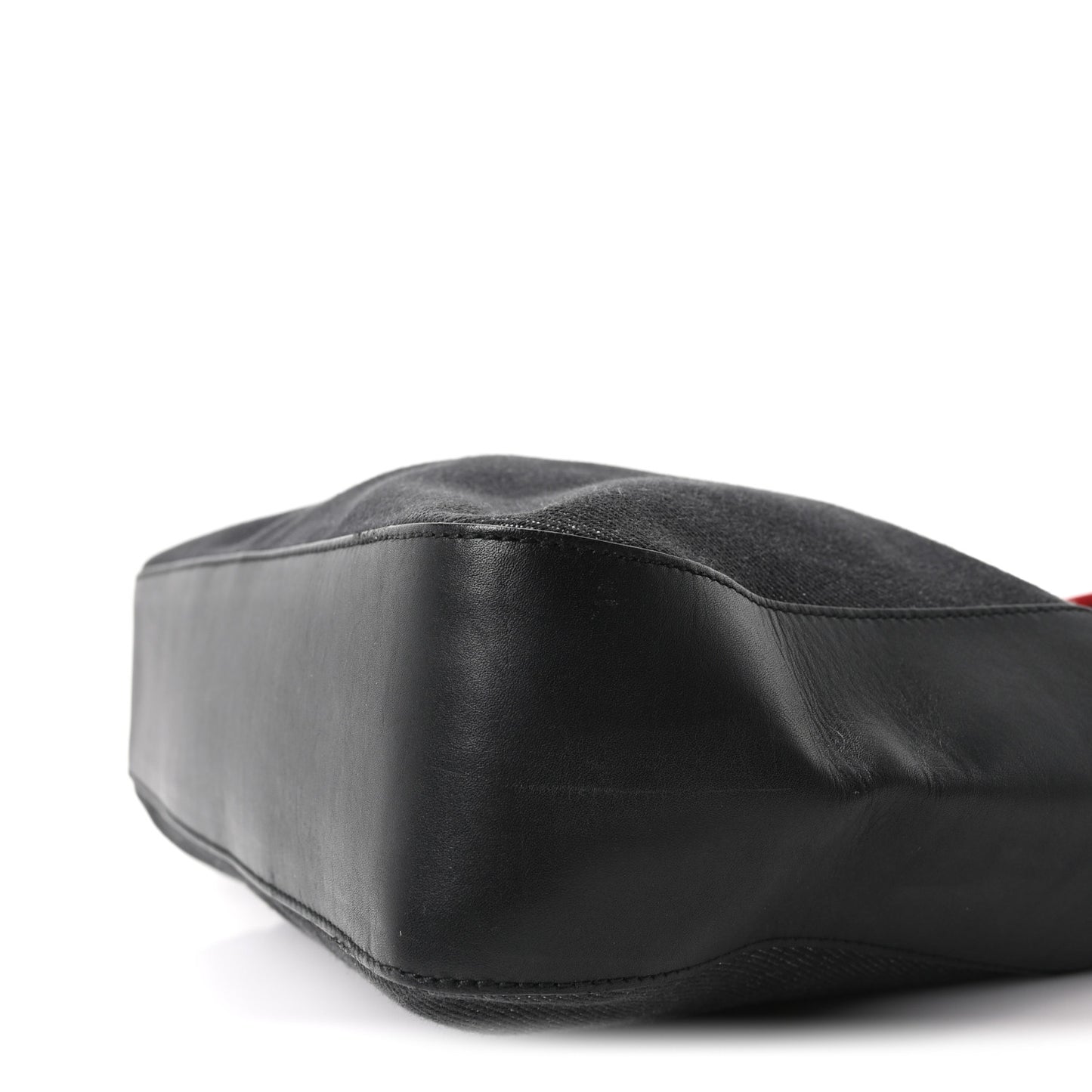 Denim Calfskin Web Tote Black