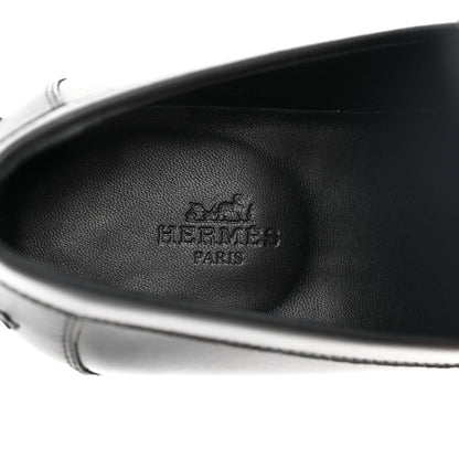 Hermes Calfskin Womens Destin Loafers 37 Black 7 of 12